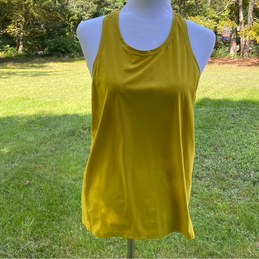 ATHLETA TOP TANK CHARTREUSE YELLOW GOLD RACERBACK SLEEVELESS STRETCH SIZE M